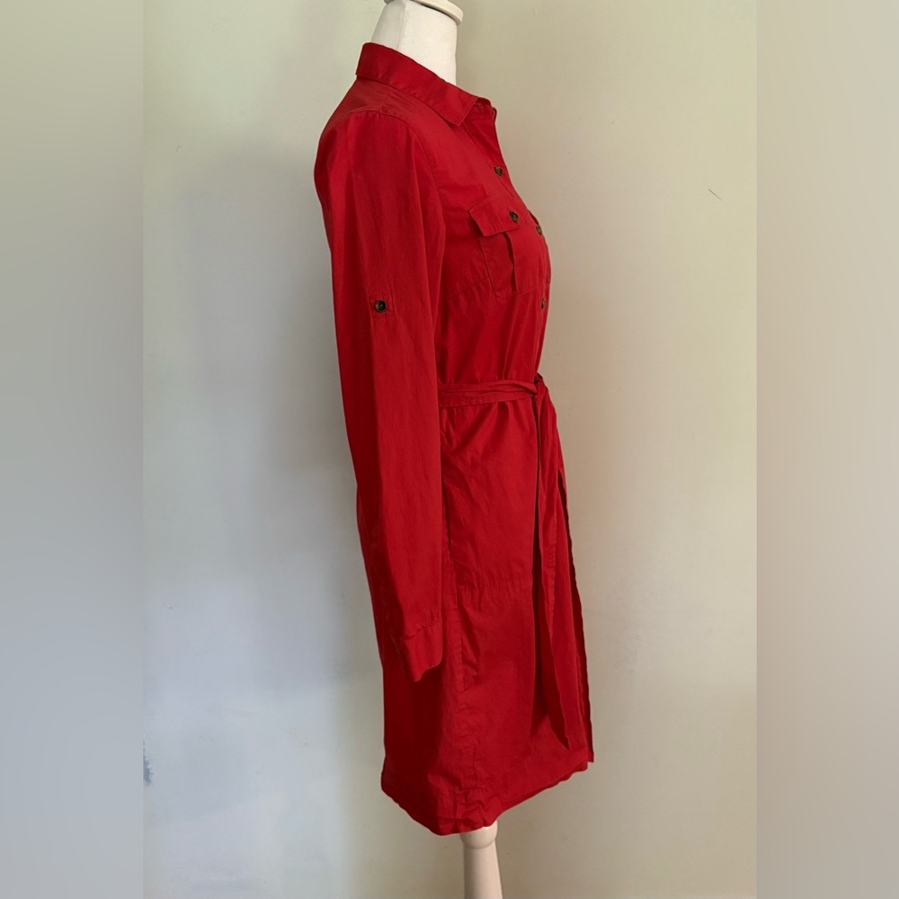 Banana Republic, Shirt Dress with Belt, Pockets and Roll Tab Sleeves, Size 4 - Picture 3 of 6